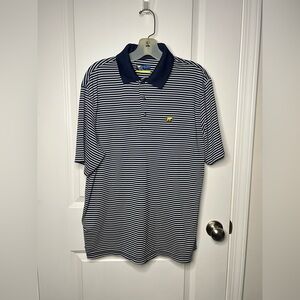 Jack Nicklaus Golden Bear Striped Golf Polo Shirt Large Blue White Men's